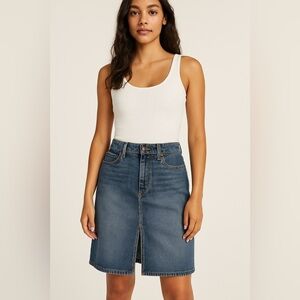EXPRESS Y2K 90’s Denim Skirt Front Slit Size 7/8